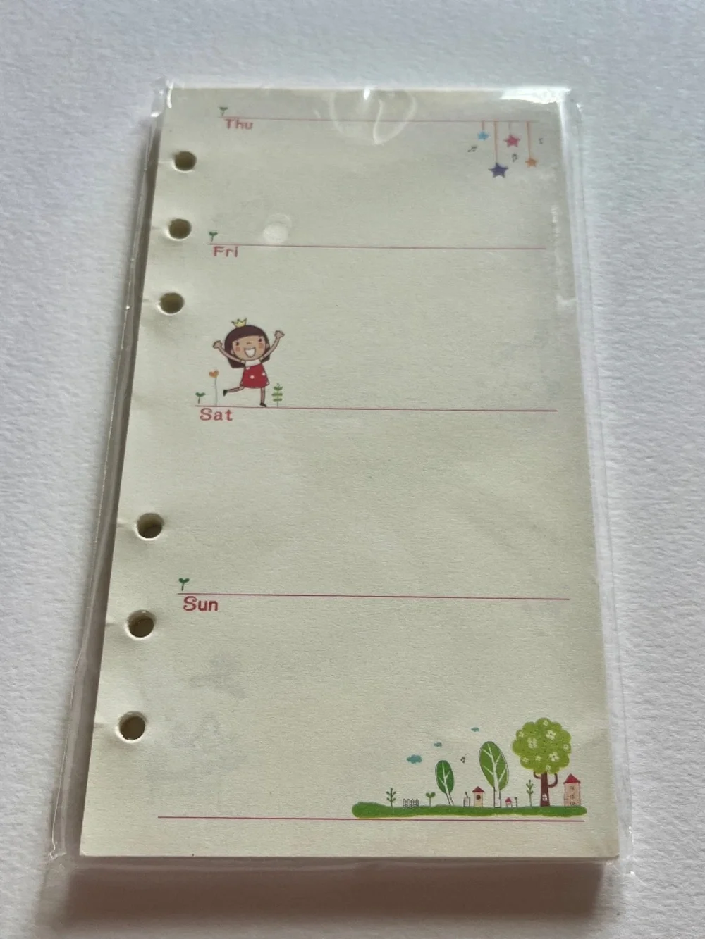 A6 weekly planner insert